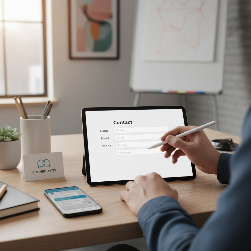 Persona completando un formulario de contacto
